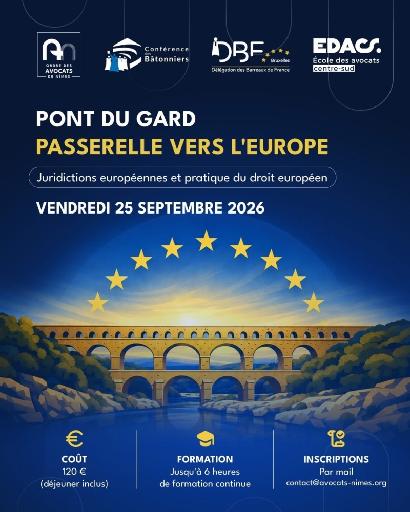 COLLOQUE DROIT EUROPEEN - 25 SEPTEMBRE 2026