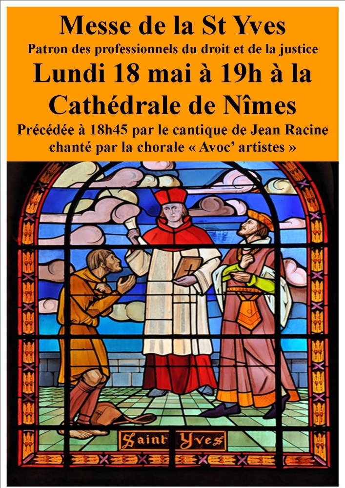 MESSE DE LA SAINT YVES - LUNDI 18 MAI A 19H